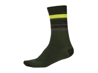 Ponožky Endura BaaBaa Merino Stripe, zelené